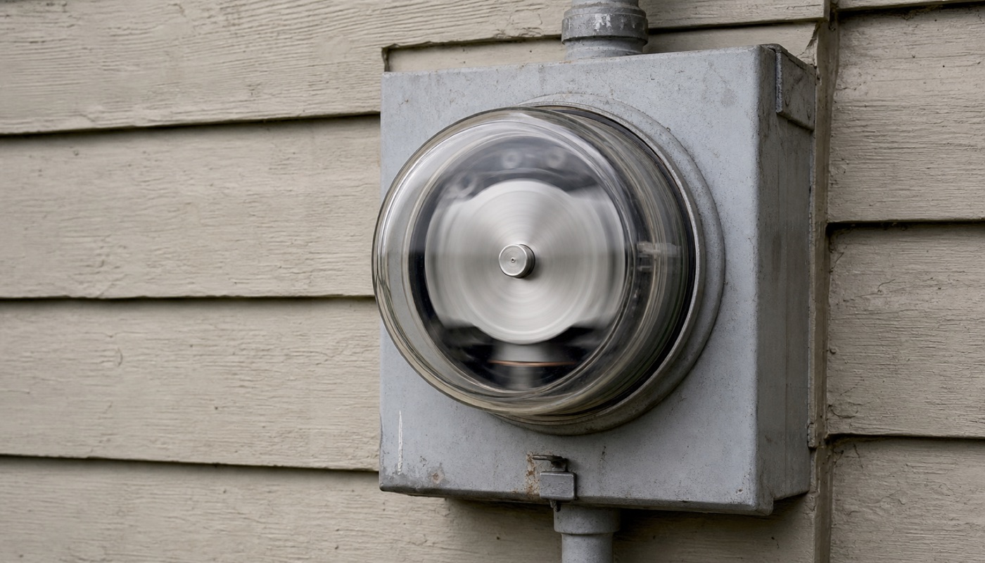 The line runs from that buildings fence to the meter on this house. That is the whole connection.