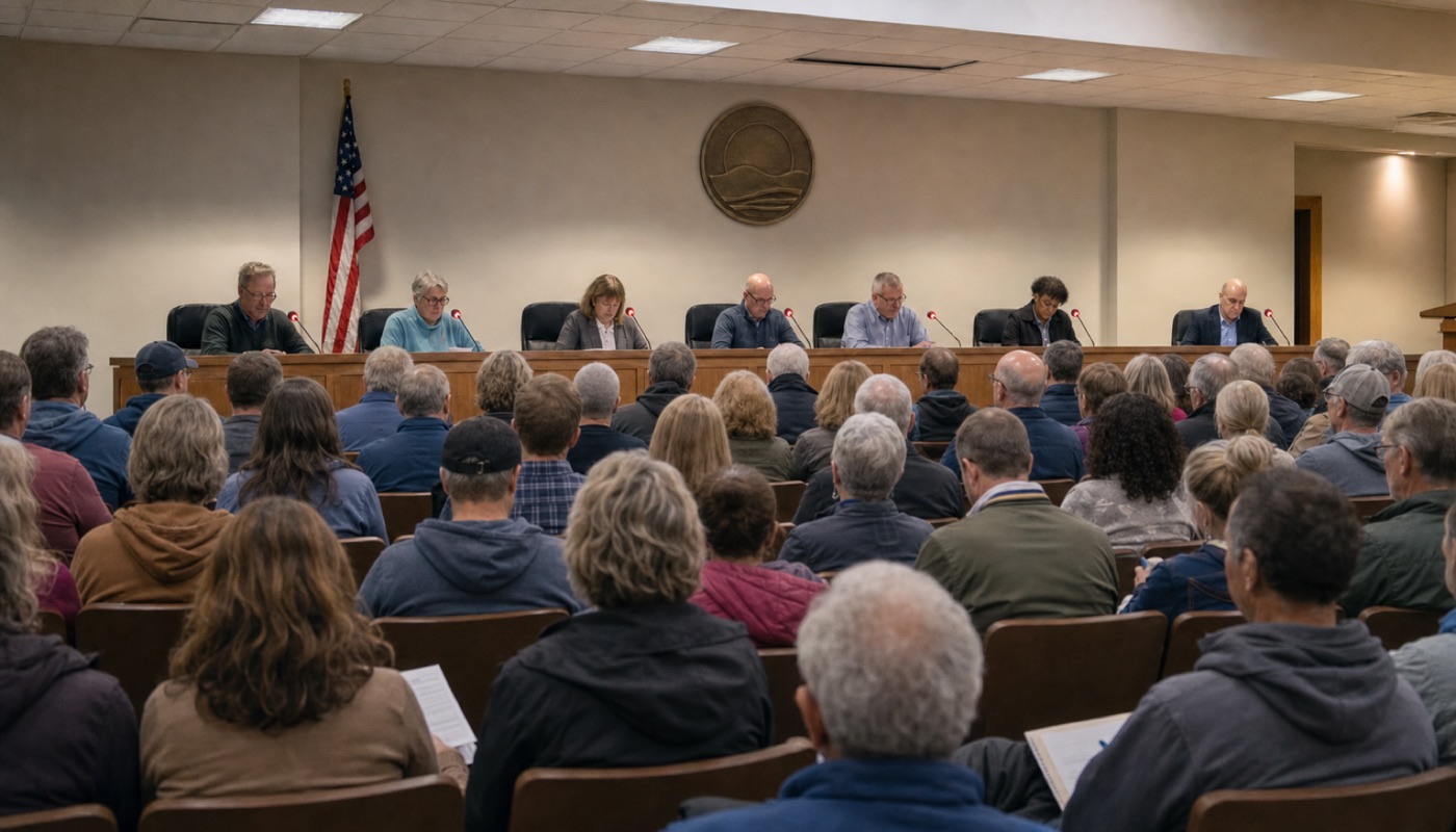 This is who actually showed up to object: a room full of people who live there.